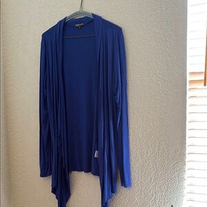 Elegant Women's Blue Drape Cardigan-xl